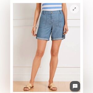 Talbots NWT ROLL CUFF SHORTS - CHAMBRAY blue size 8